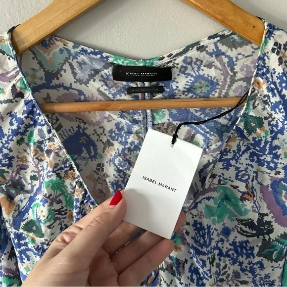 Isabel Marant Étoile Bireya Silk-Blend Mini Dress Size 40/ US 8 NWT - Picture 8 of 12